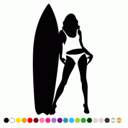 Stickers SILHOUETTE SEXY GIRL SURF