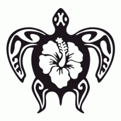 Stickers TRIBAL TORTUE HIBISCUS Stickers TRIBAL TORTUE HIBISCUS