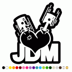 Stickers JDM HEART NEGATIF Stickers JDM HEART NEGATIF