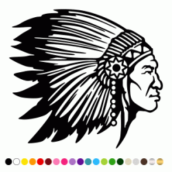 Stickers TETE INDIEN PROFIL Stickers TETE INDIEN PROFIL
