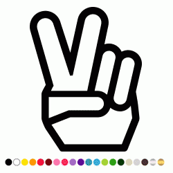 Stickers MAIN PEACE AND LOVE VICTOIRE Stickers MAIN PEACE AND LOVE VICTOIRE