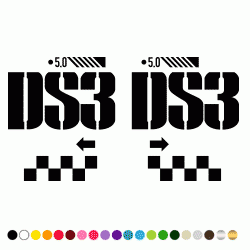 Stickers DS3 DAMIER DROITE GAUCHE Stickers DS3 DAMIER DROITE GAUCHE