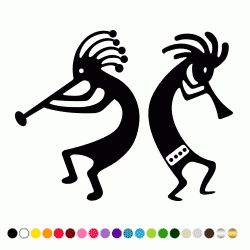 Stickers SYMBOLE AMERINDIEN DANSEURS JOUEURS DE FLUTES Stickers SYMBOLE AMERINDIEN DANSEURS JOUEURS DE FLUTES