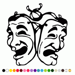 Stickers MASQUES DE COMEDIE 3 Stickers MASQUES DE COMEDIE 3