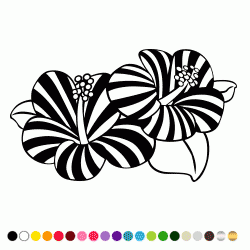 Stickers FLEUR HIBISCUS 15 Stickers FLEUR HIBISCUS 15