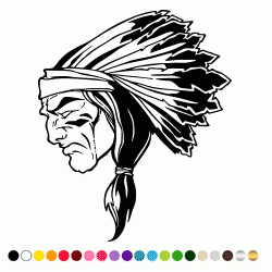 Stickers TETE PROFIL INDIEN 4 Stickers TETE PROFIL INDIEN 4