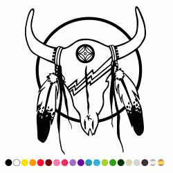 Stickers CRANE DE TAUREAU A PLUME INDIEN Stickers CRANE DE TAUREAU A PLUME INDIEN