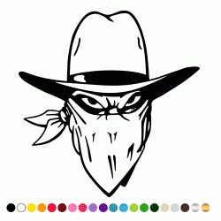 Stickers TETE DE COWBOY GANSTER Stickers TETE DE COWBOY GANSTER