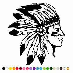 Stickers TETE PROFIL INDIEN 5 Stickers TETE PROFIL INDIEN 5