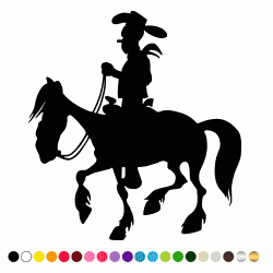 Stickers SILHOUETTE COWBOY A CHEVAL Stickers SILHOUETTE COWBOY A CHEVAL