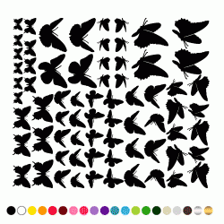 Stickers PLANCHE SILHOUETTES DE PAPILLONS Stickers PLANCHE SILHOUETTES DE PAPILLONS