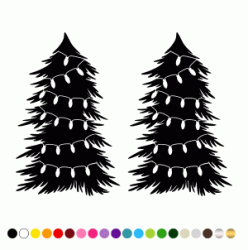 Stickers SILHOUETTE SAPIN DE NOEL A GUILANDE Stickers SILHOUETTE SAPIN DE NOEL A GUILANDE