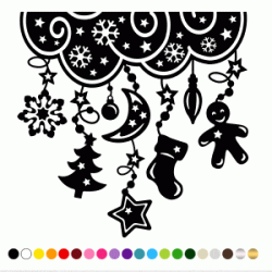 Stickers NUAGE SUSPENSION DE NOEL 3 Stickers NUAGE SUSPENSION DE NOEL 3
