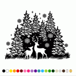 Stickers SILHOUETTE FORET SAPIN DE NOEL Stickers SILHOUETTE FORET SAPIN DE NOEL