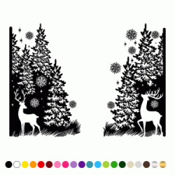 Stickers BORDURE SILHOUETTE FORET SAPIN DE NOEL Stickers BORDURE SILHOUETTE FORET SAPIN DE NOEL