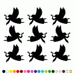 Stickers PLANCHE SILHOUETTE ANGE A TROMPETTE Stickers PLANCHE SILHOUETTE ANGE A TROMPETTE