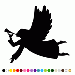 Stickers SILHOUETTE ANGE A TROMPETTE Stickers SILHOUETTE ANGE A TROMPETTE