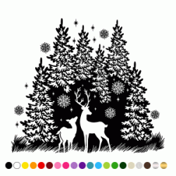 Stickers SILHOUETTE FORET DE SAPIN DE NOEL 2 Stickers SILHOUETTE FORET DE SAPIN DE NOEL 2