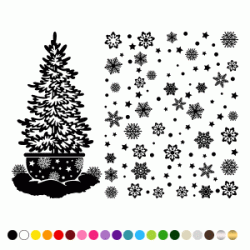 Stickers SAPIN DE NOEL ET PLANCHE ETOILES DES NEIGES Stickers SAPIN DE NOEL ET PLANCHE ETOILES DES NEIGES