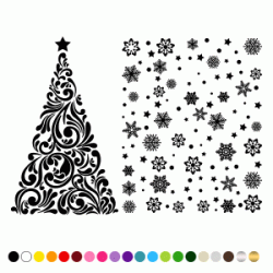Stickers SAPIN DE NOEL ET PLANCHE ETOILES DES NEIGES 2 Stickers SAPIN DE NOEL ET PLANCHE ETOILES DES NEIGES 2