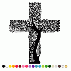 Stickers CROIX ARBRE FRUIT DE L'ESPRIT 2 Stickers CROIX ARBRE FRUIT DE L'ESPRIT 2