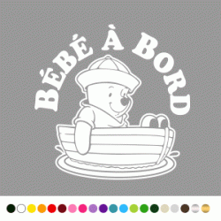 Stickers Bb à Bord Winnie en Bateau Stickers Bb à Bord Winnie en Bateau