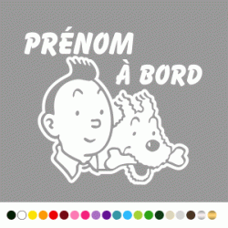 Stickers Bb à Bord Personnalisé Tintin Milou Stickers Bb à Bord Personnalisé Tintin Milou