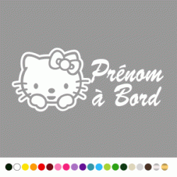 Stickers Prénom à Bord Hello kitty Stickers Prénom à Bord Hello kitty