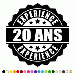 Stickers 20 Ans d'experience 3 etoiles Stickers 20 Ans d'experience 3 etoiles