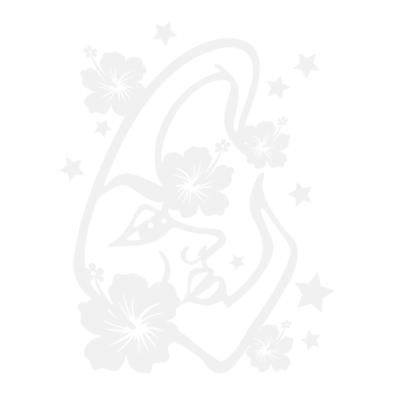 Stickers Enfant Lune Aux Hibiscus Etoilées Stickers Enfant Lune Aux Hibiscus Etoilées