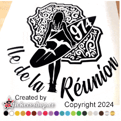 Stickers SILHOUETTE GIRL SURF 974 Stickers SILHOUETTE GIRL SURF 974
